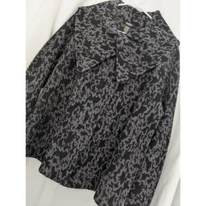 NWOT! PECK & PECK! MERINO WOOL LEOPARD PRINT SWEATER/JACKET! SZ L